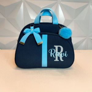 Bolsa Grande Azul Marinho Linho